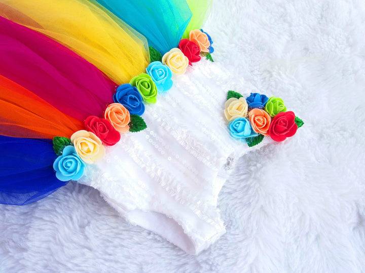 Rainbow shade birthday dress for baby girls, baby girl birthday dress, kids special occasion dress, colorful frock for toddlers, Stanwells Kids dress