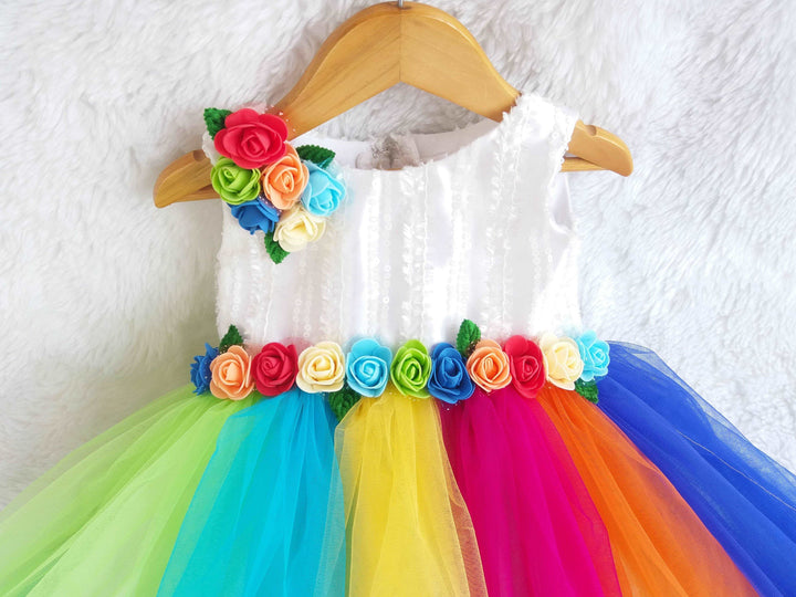 Rainbow shade birthday dress for baby girls, baby girl birthday dress, kids special occasion dress, colorful frock for toddlers, Stanwells Kids dress