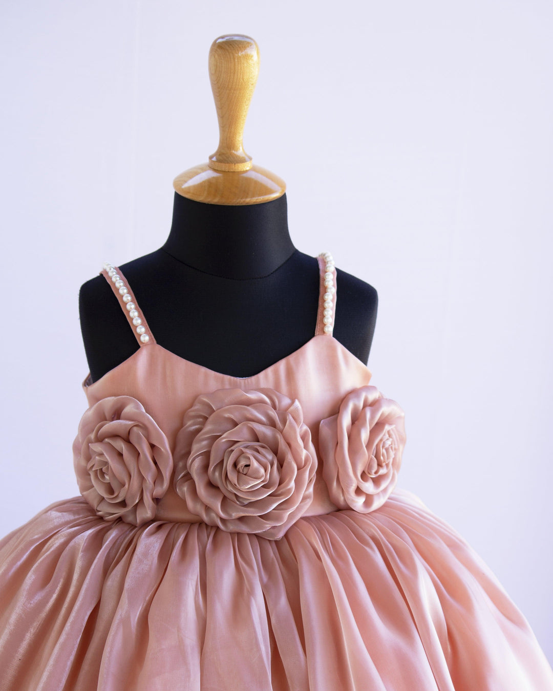 Dusty Peach Colour Premium Organza shaded Baby-Girls Flower Frock kids dresses Birthday frocks Stanwells Kids 1 year Partywear