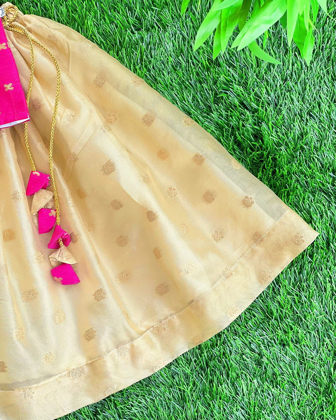 Baby girl birthday dress, magenta lehenga choli, toddler festive outfit, golden dress for kids, Indian traditional wear for baby girl
