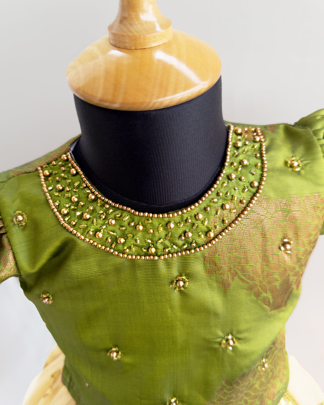 Olive green baby girl lehenga, birthday dress for baby girls, silk lehenga choli, kids ethnic wear, traditional baby outfit, toddler festive dress.