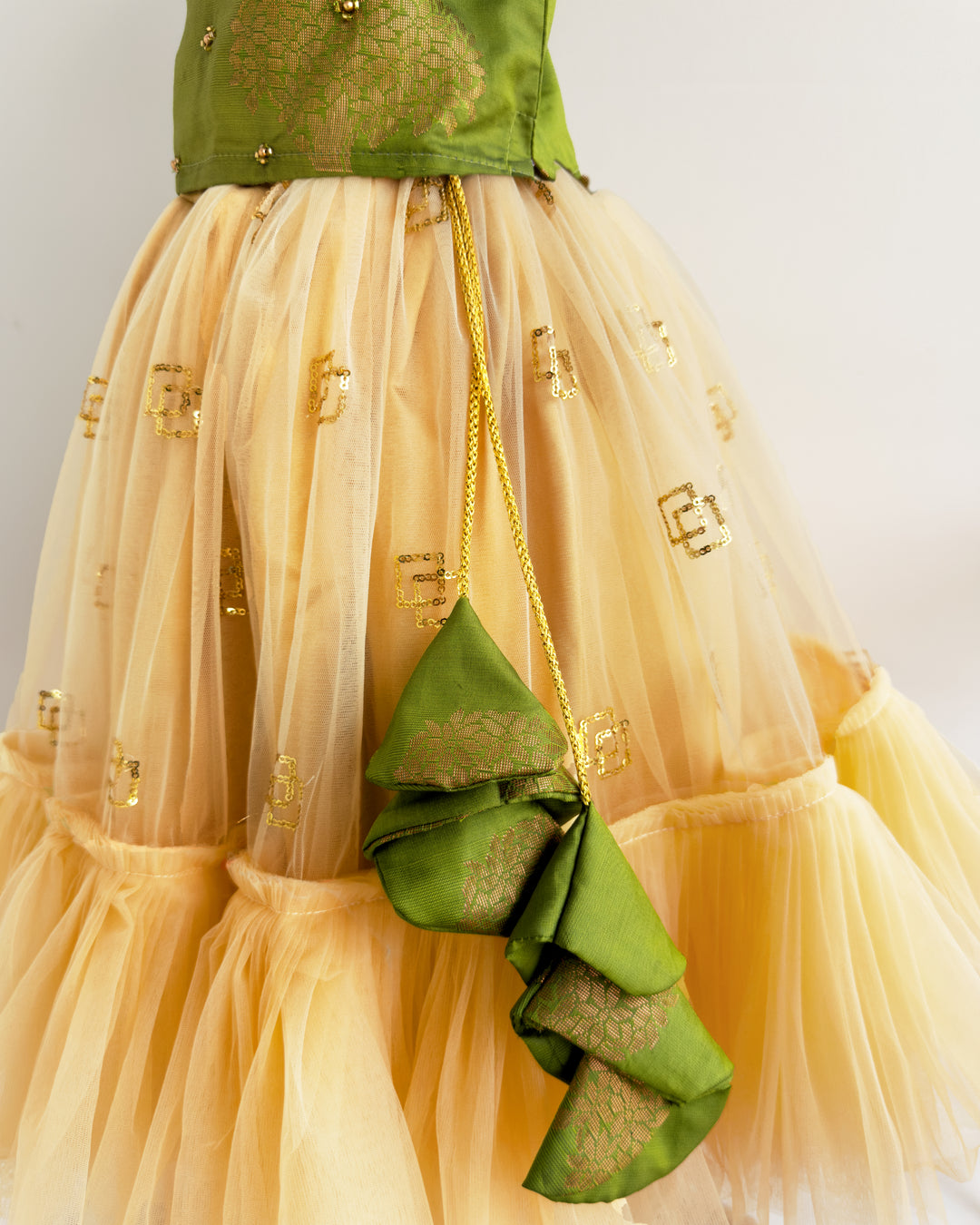 Olive green baby girl lehenga, birthday dress for baby girls, silk lehenga choli, kids ethnic wear, traditional baby outfit, toddler festive dress.