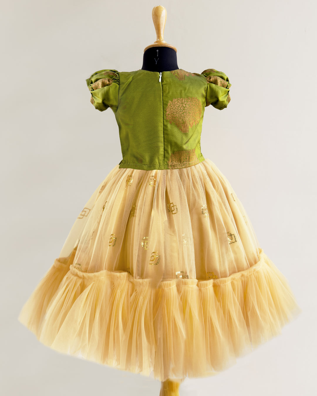 Olive green baby girl lehenga, birthday dress for baby girls, silk lehenga choli, kids ethnic wear, traditional baby outfit, toddler festive dress.