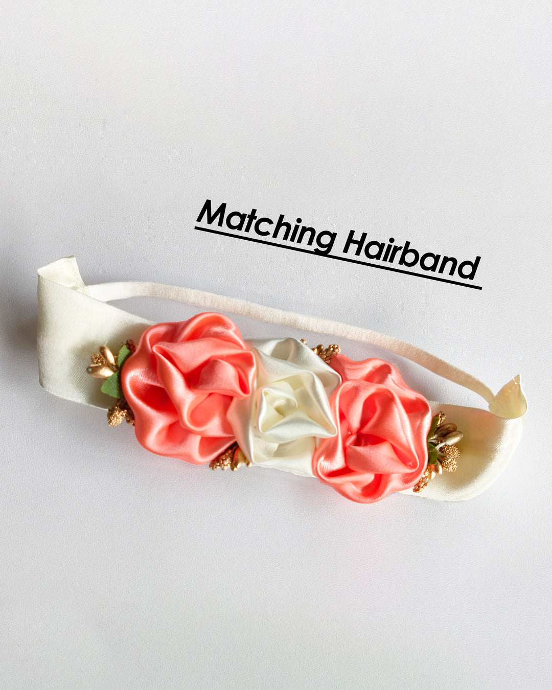 Baby girls birthday dress peach cream, flower frock, party outfit