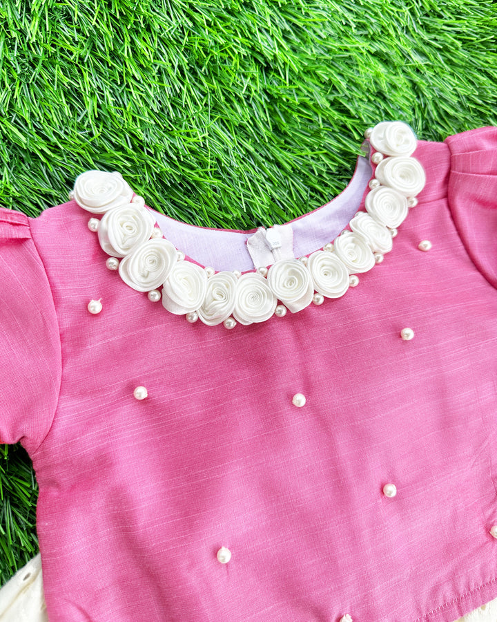 Pink cream ethnic lehenga choli for baby girls – Hakoba birthday dress