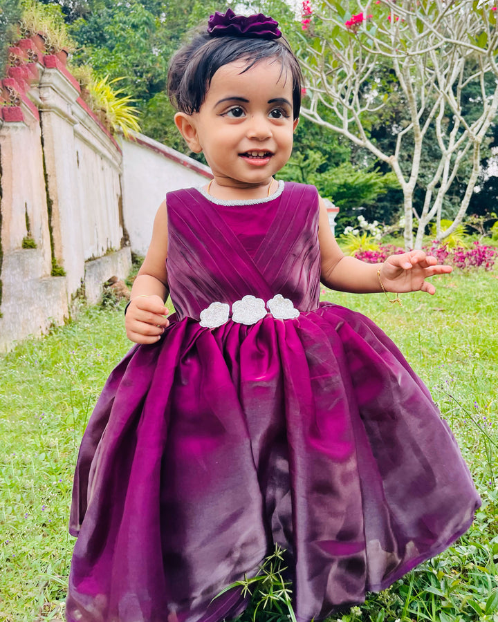 Purple Shade Sleeveless Party Wear Baby Girls Frock – Birthday Dress