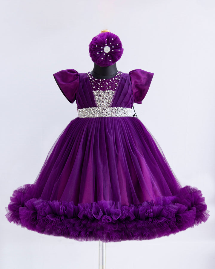 purple gown for kids partywear dresses handwork frocks stanwells kids