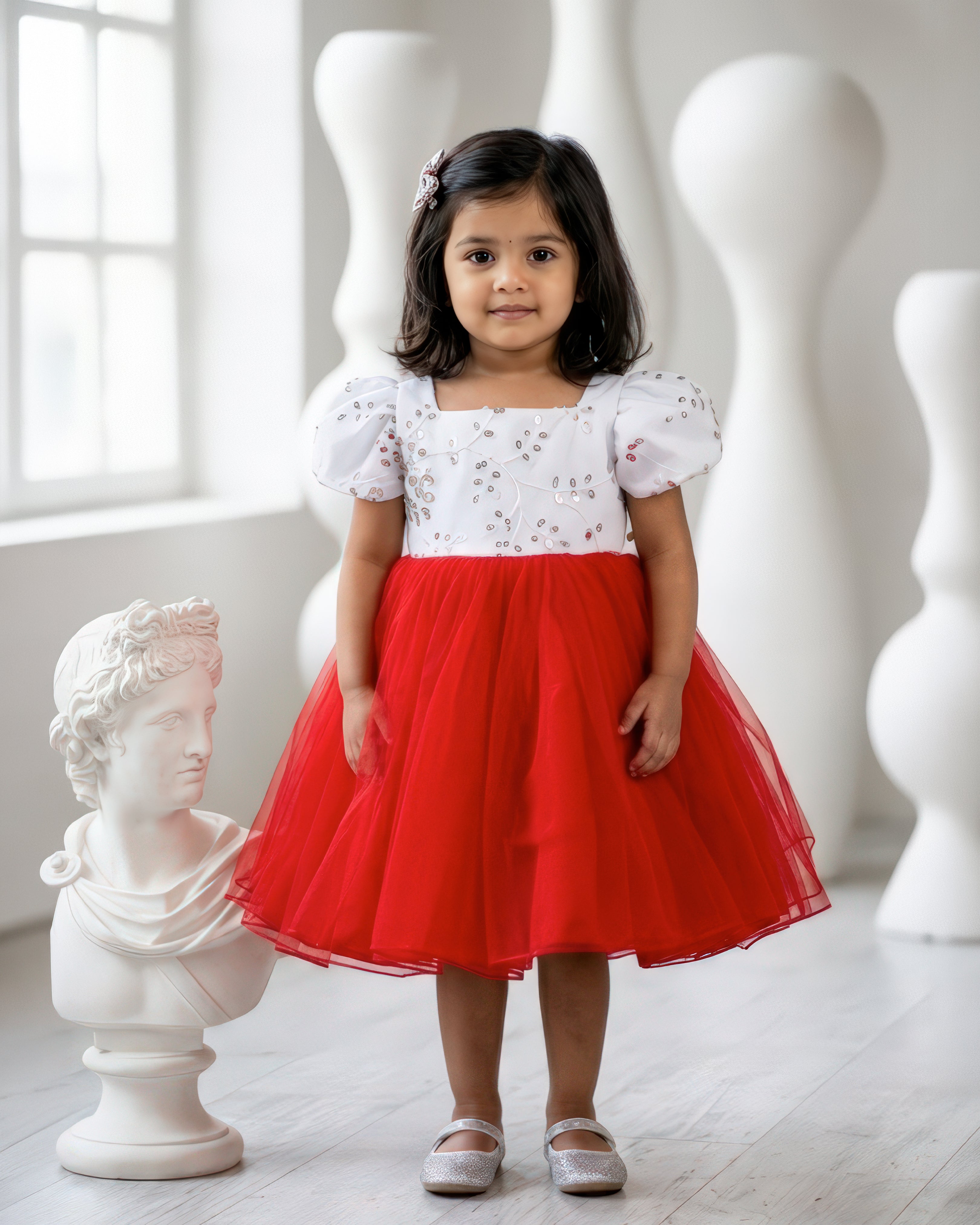 red and white christmas dresses for kids and girls Red & White Christmas Birthday Dress for Baby Girls