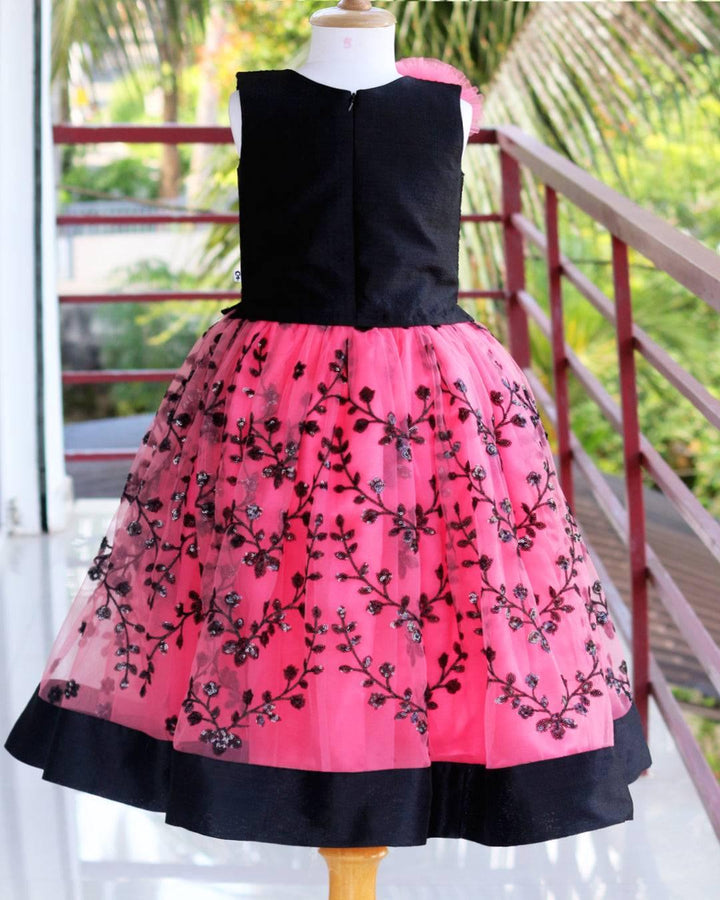 Peach and Black Combo Sequins Embroidery Lehenga Choli