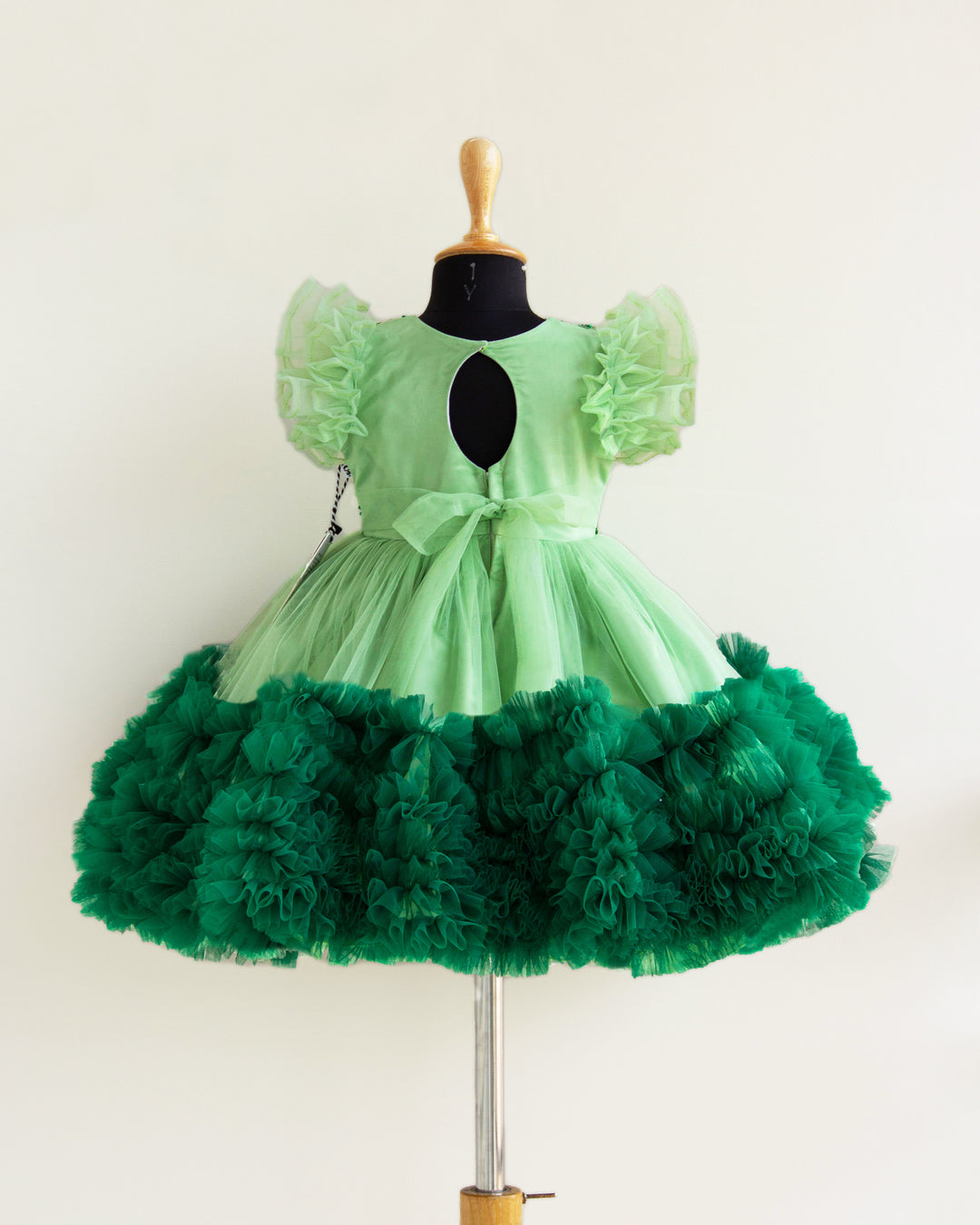 green frock for baby girls | stanwells kids | partywear kids dresses online | premium frocks kids | handwork dresses girls | infant party frocks online | pastel green frocks | bottle green frocks | tear open dresses | back open frocks