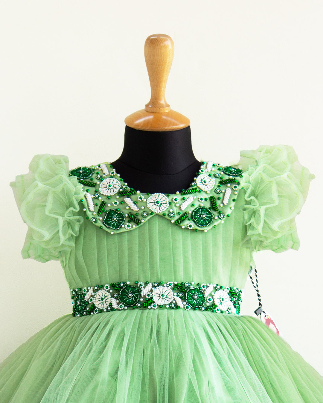 green frock for baby girls | stanwells kids | partywear kids dresses online | premium frocks kids | handwork dresses girls | infant party frocks online | pastel green frocks | bottle green frocks