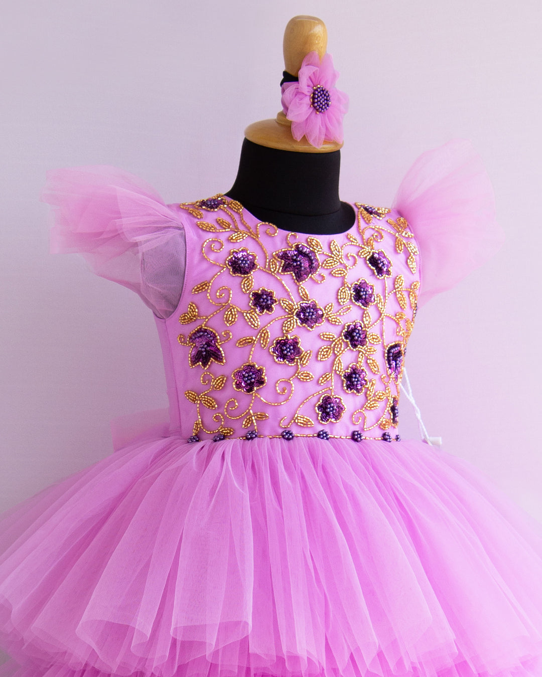 lilac baby girls kids full gown stanwells kids full handwork frock