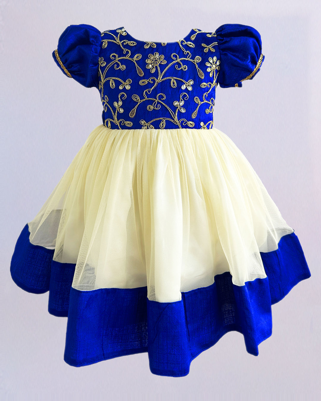 offwhite royalblue embroidery baby girls dresses kids clothing girls fashion 1-2 years 2-3 3-4 4-5 5-6 6-7 7-8 dresses