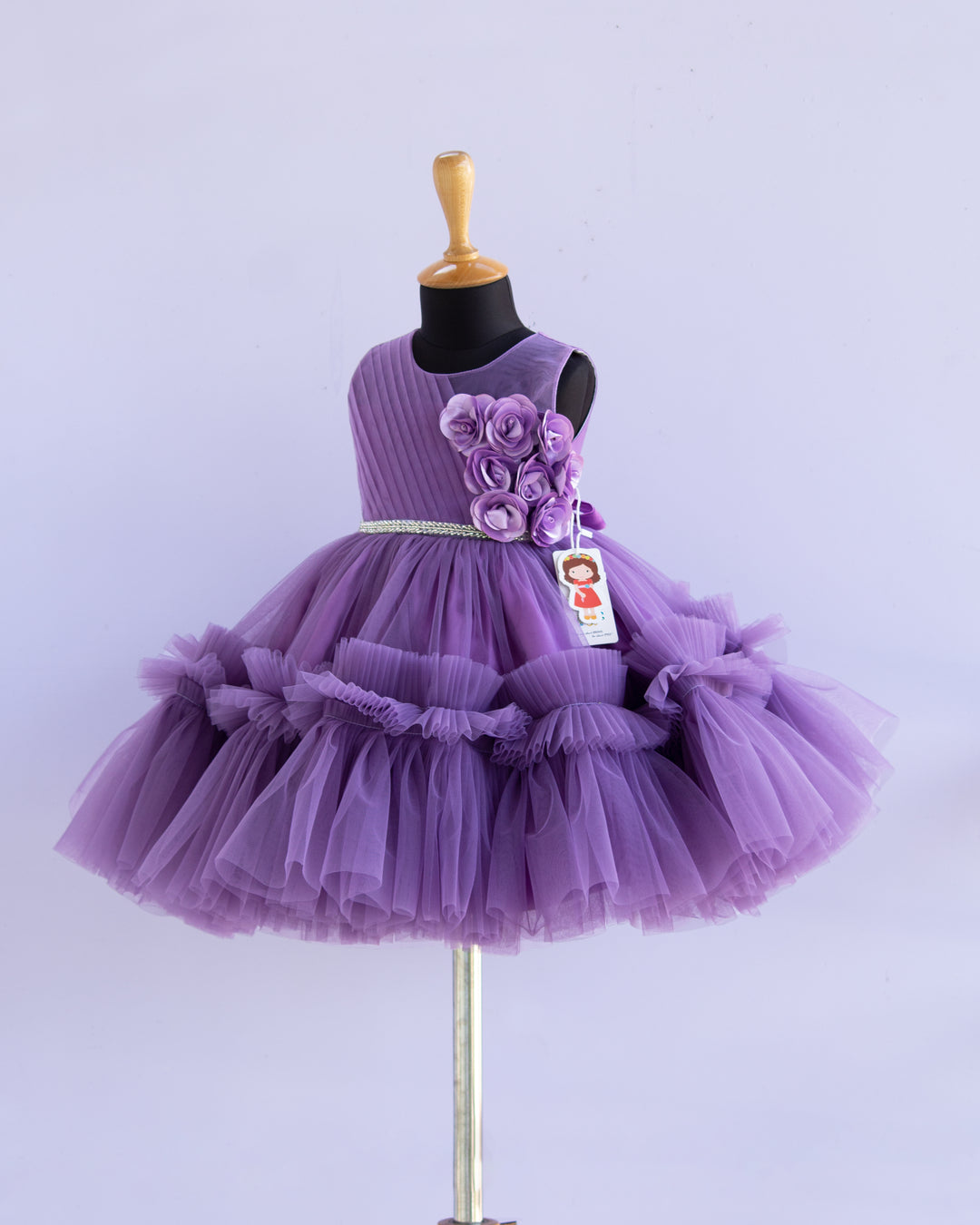 pastel lavender frock for baby girls, stanwells kids, partywear dresses for infants, birthday dresses for 1 year, kids trending dresses, flower frocks