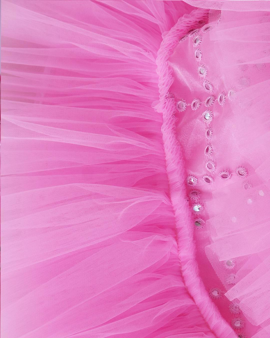 Baby Pink Organza Mirror work Ruffles Lehenga Choli set
Material: Baby Pink organza net is used for making this beautiful skirt & top .Top portion of the dress is designed with baby pink net fabric with mirror embroi