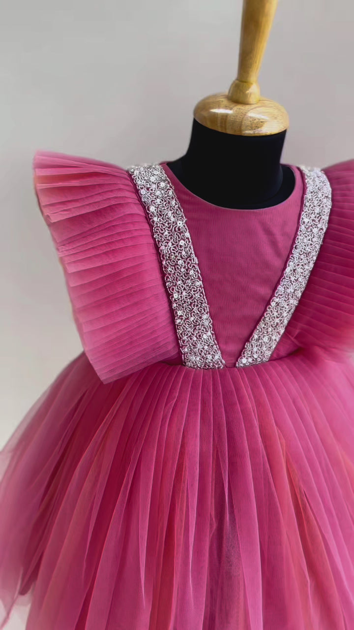 Stanwells Kids baby girl birthday dress with ruffles