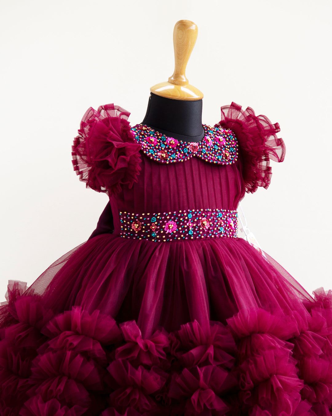 grapevine frocks | kids dresses| stanwells kids | birthday dresses kids | purple dresses handwork frocks | collar frocks
