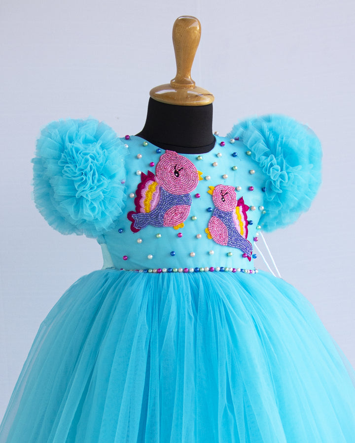 stanwells kids bird applique handwork frock