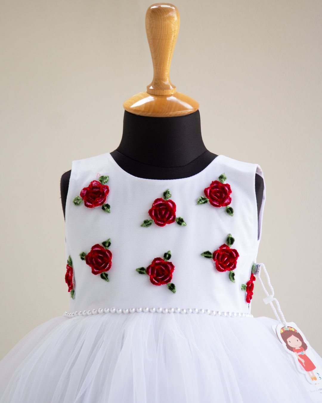 white frocks | baptism girls dresses | floral frock for girls | stanwells kids | embroidery frock | rose designs | red rose dresses | premium partywear dresses