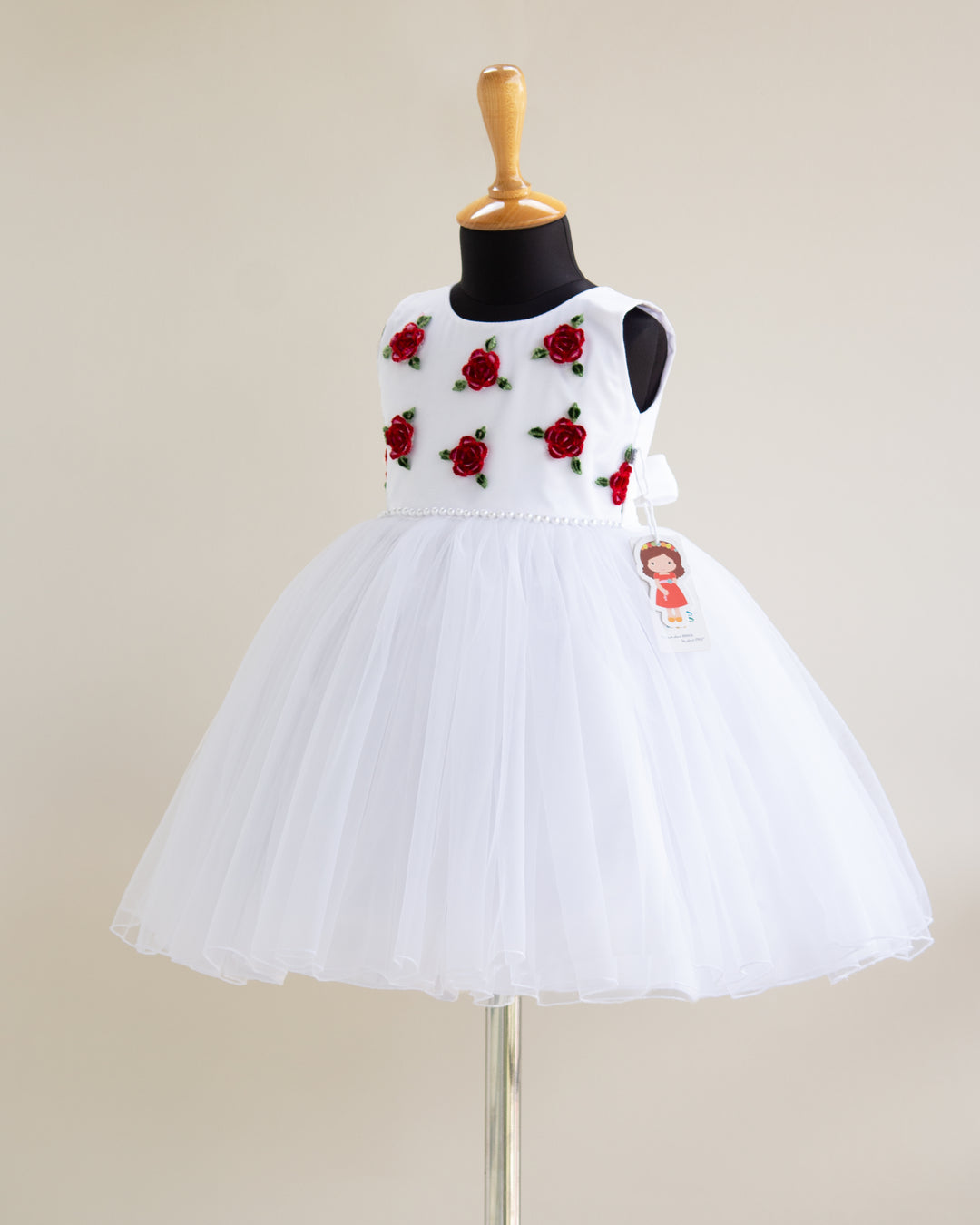 white frocks | baptism girls dresses | floral frock for girls | stanwells kids | embroidery frock | rose designs | red rose dresses | premium partywear dresses