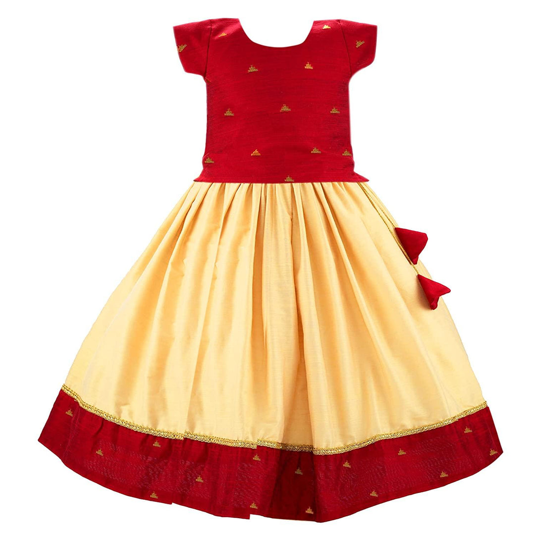 Gold & Meroon Combo Traditional Sleeveless Cotton silk Lehenga Choli S