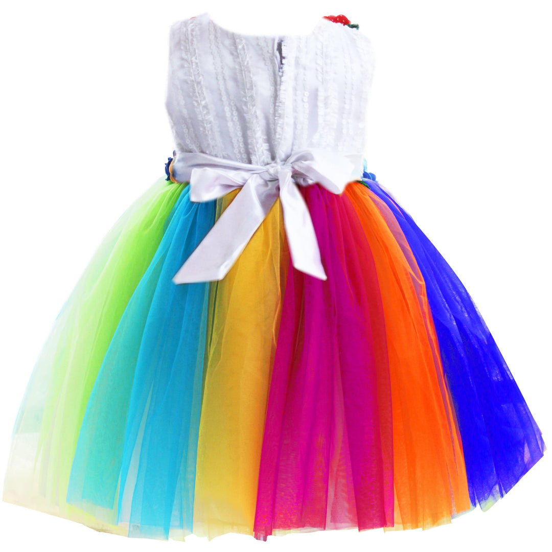 Rainbow shade birthday dress for baby girls, baby girl birthday dress, kids special occasion dress, colorful frock for toddlers, Stanwells Kids dress