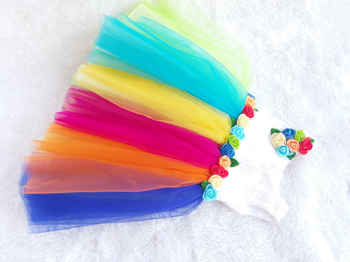 Rainbow shade birthday dress for baby girls, baby girl birthday dress, kids special occasion dress, colorful frock for toddlers, Stanwells Kids dress