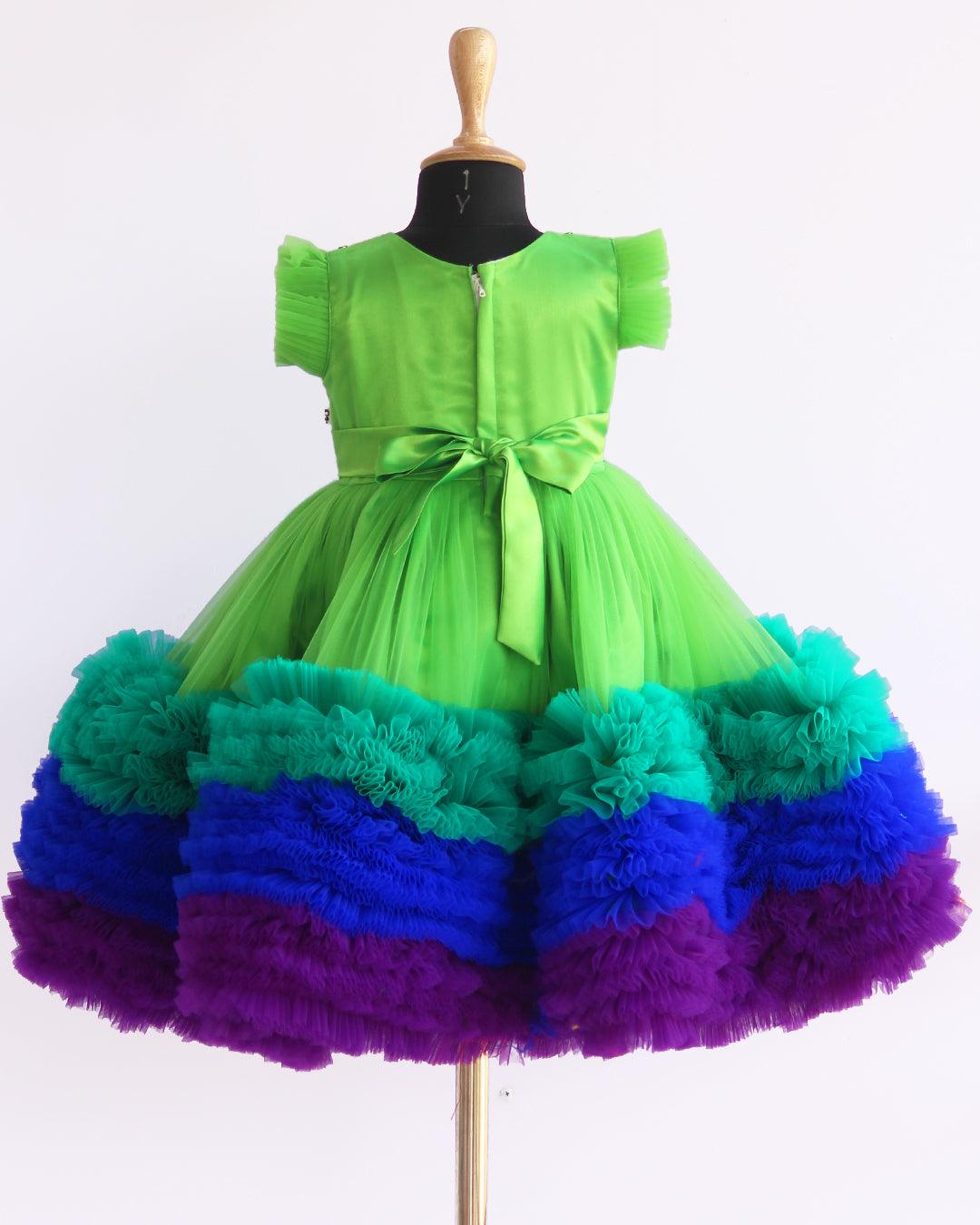 Parrot Green  Peacock Theme  Frock