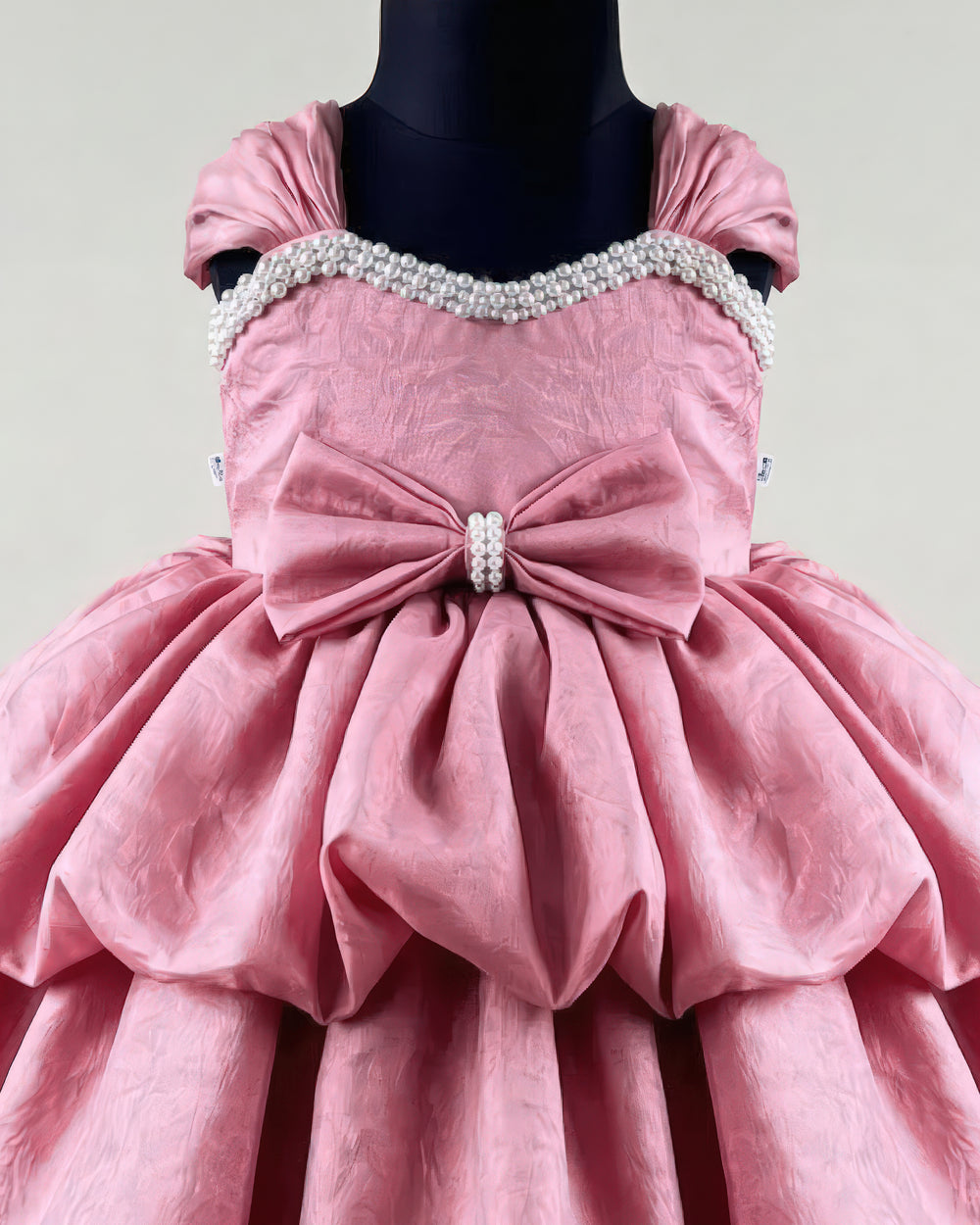 Onion pink birthday dress for baby girls premium silk party frock layered baby girl birthday outfit toddler partywear dress