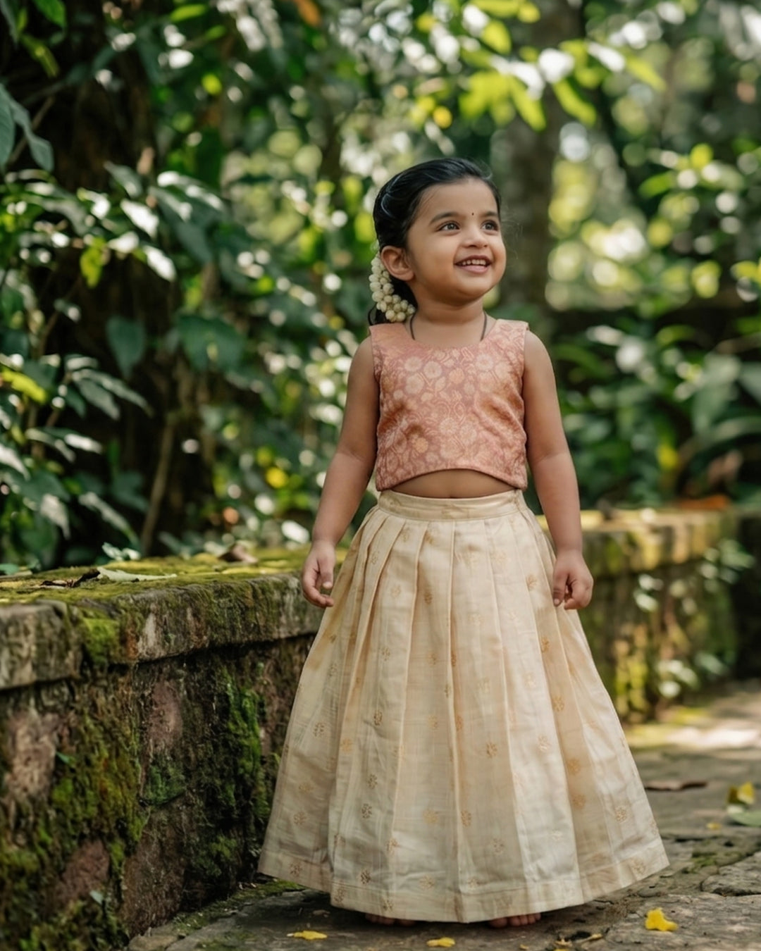 Golden peach lehenga birthday dress for baby girl
Baby girl silk lehenga in golden peach shade for birthdays
Golden peach party wear lehenga dress for baby girls
Baby girl traditional silk lehenga birthday outfit
Premium golden peach silk lehenga for baby girl celebrations