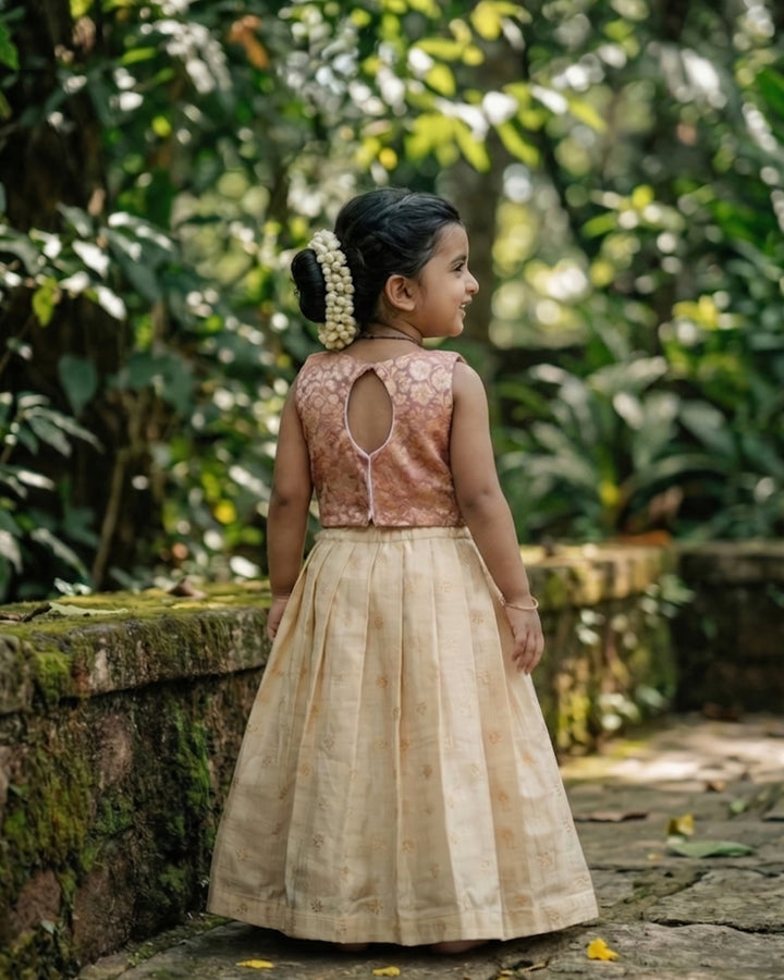 Golden peach lehenga birthday dress for baby girl
Baby girl silk lehenga in golden peach shade for birthdays
Golden peach party wear lehenga dress for baby girls
Baby girl traditional silk lehenga birthday outfit
Premium golden peach silk lehenga for baby girl celebrations