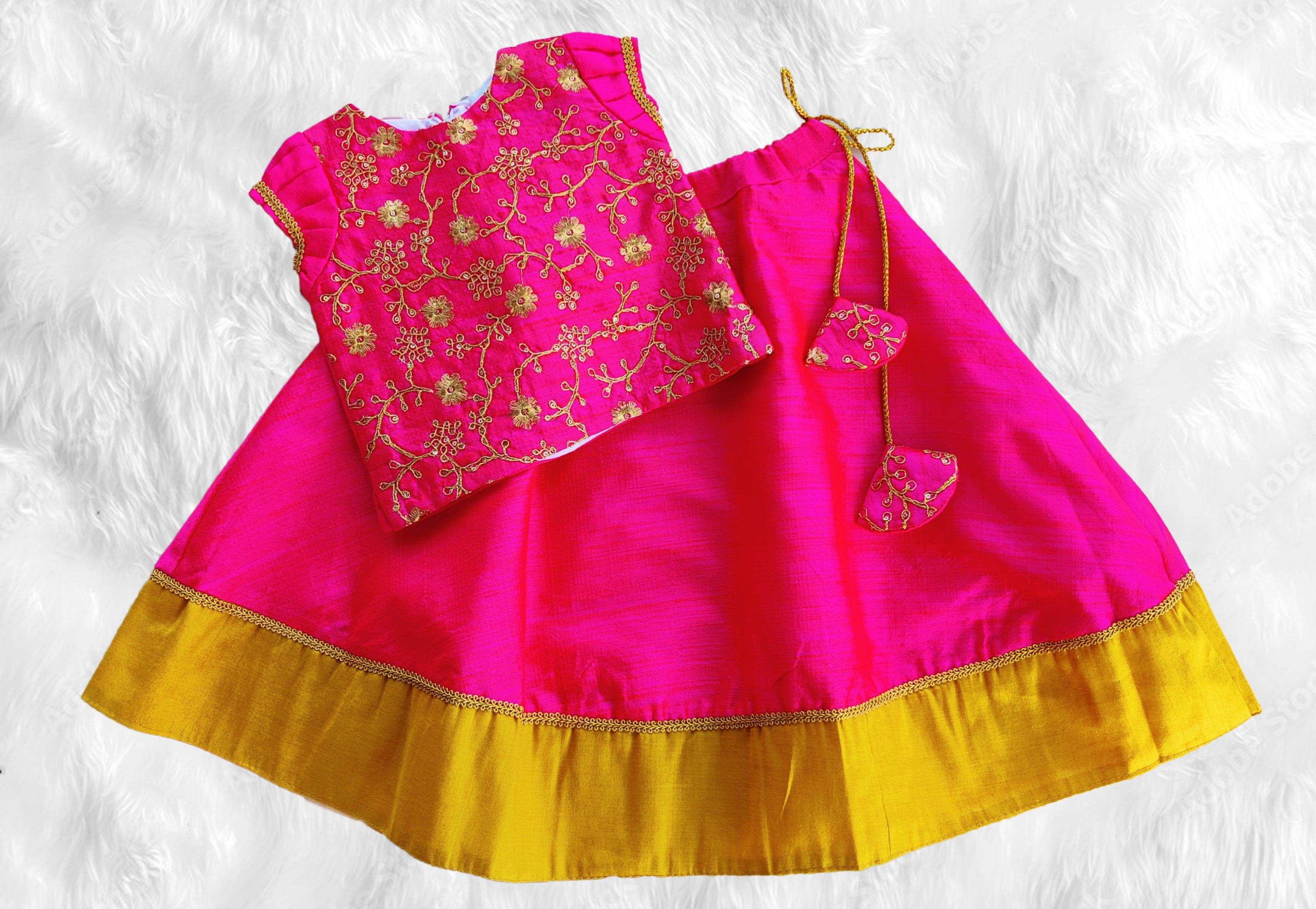 Buy COMRATE Kids Traditional Lehenga Choli for Girls-Baby Pink at Amazon.in