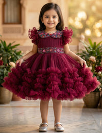 Grapevine Handwork Peter Pan Collar Birthday Frock for Baby Girl – Stanwells Kids