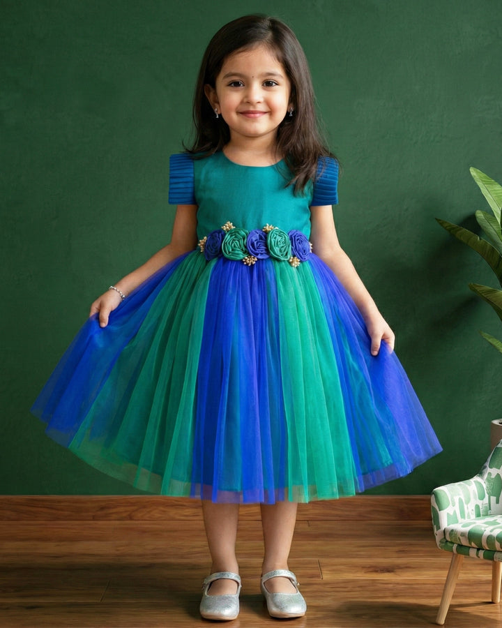 Peacock blue birthday dress for baby girls

Floral partywear frock for kids

Designer dress for girls, peacock blue

Baby girls birthday outfit 6M–8Y

Comfortable party frock for toddlers

Girls festive wear dress peacock blue

Kids floral designer gown

Stanwells Kids partywear dress