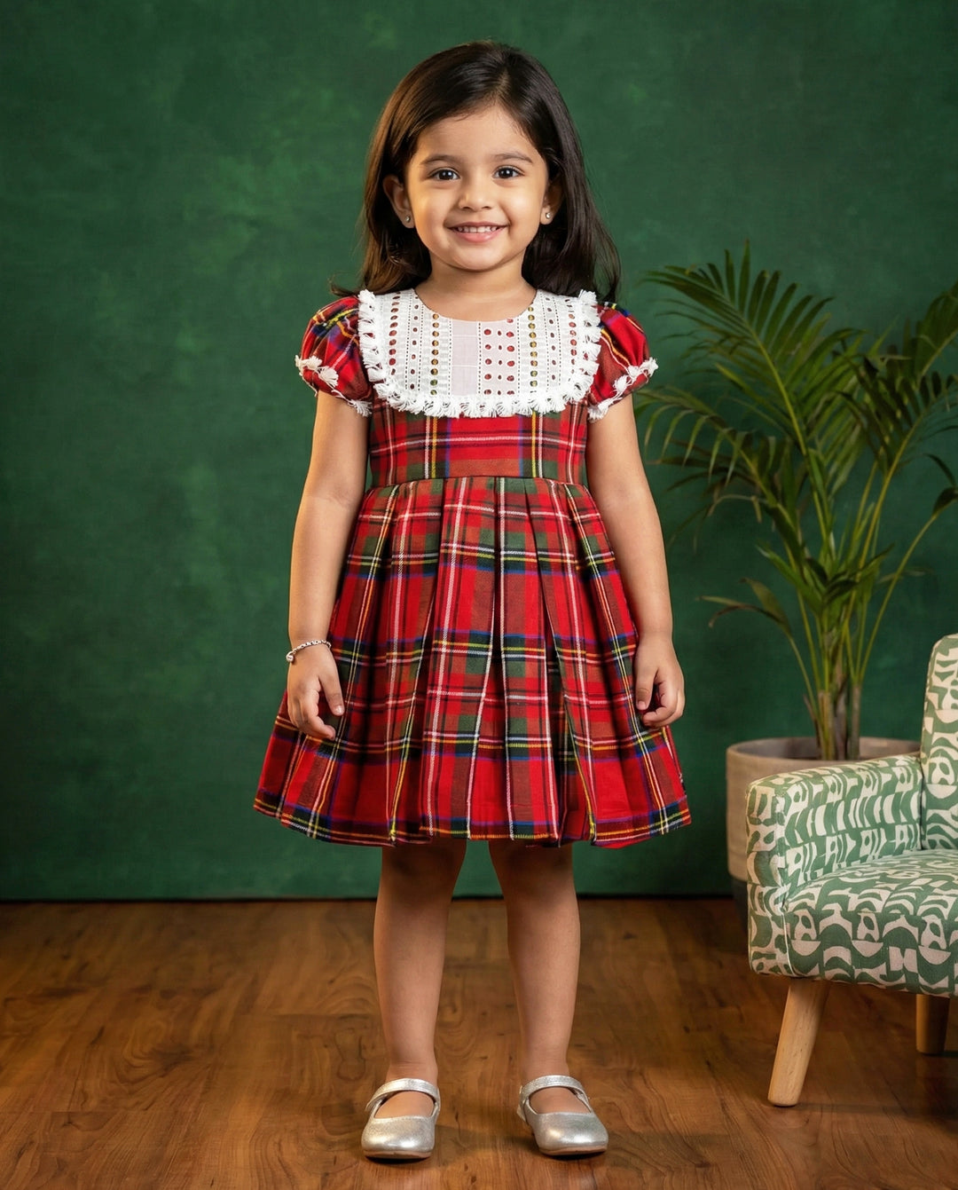 baby girls birthday dress, Christmas cotton check frock, kids partywear dress, cotton checks dress for girls, toddler party dress, comfortable festive frock, baby girl outfit, girls birthday outfit, Xmas dress for kids, Indian shipping birthday dress