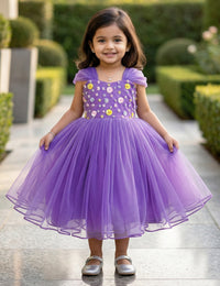 Pastel Lavender Sequins Birthday Frock for Baby Girl – Stanwells Kids