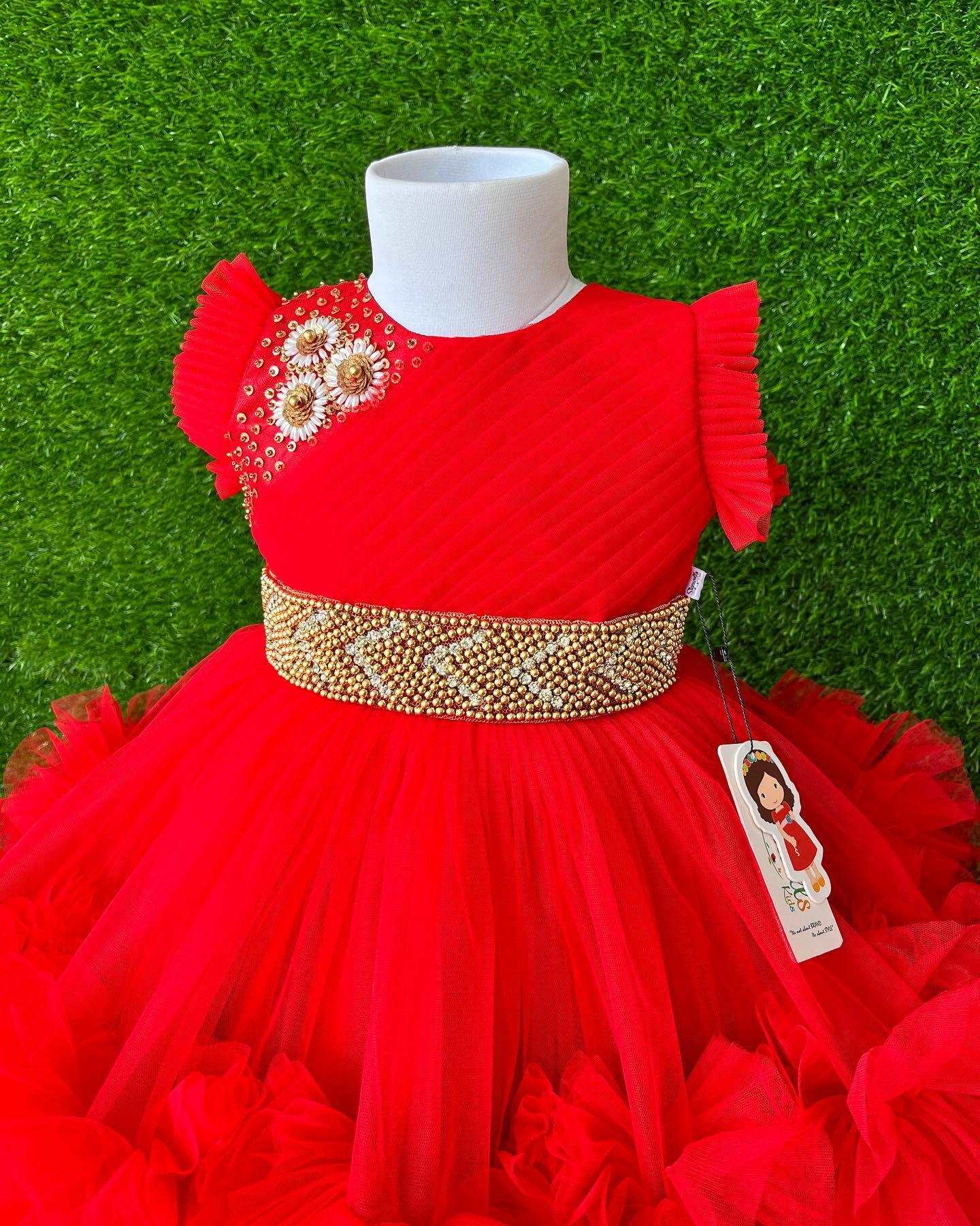 Kids Wine Red Twinkle Party Wear Frock Online | Kids Party Wear Online –  www.liandli.in