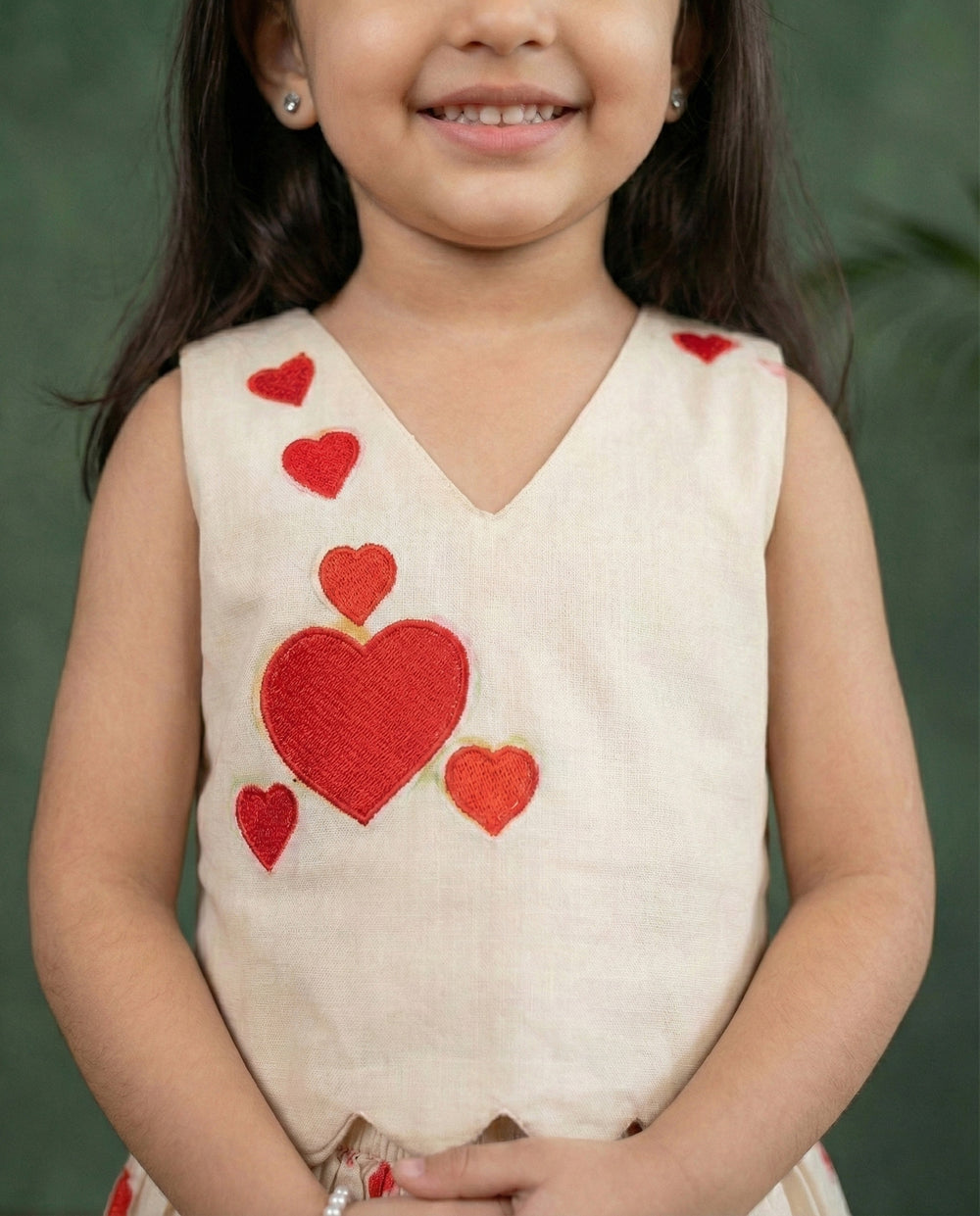 Baby girls cream red lehenga choli birthday dress party wear