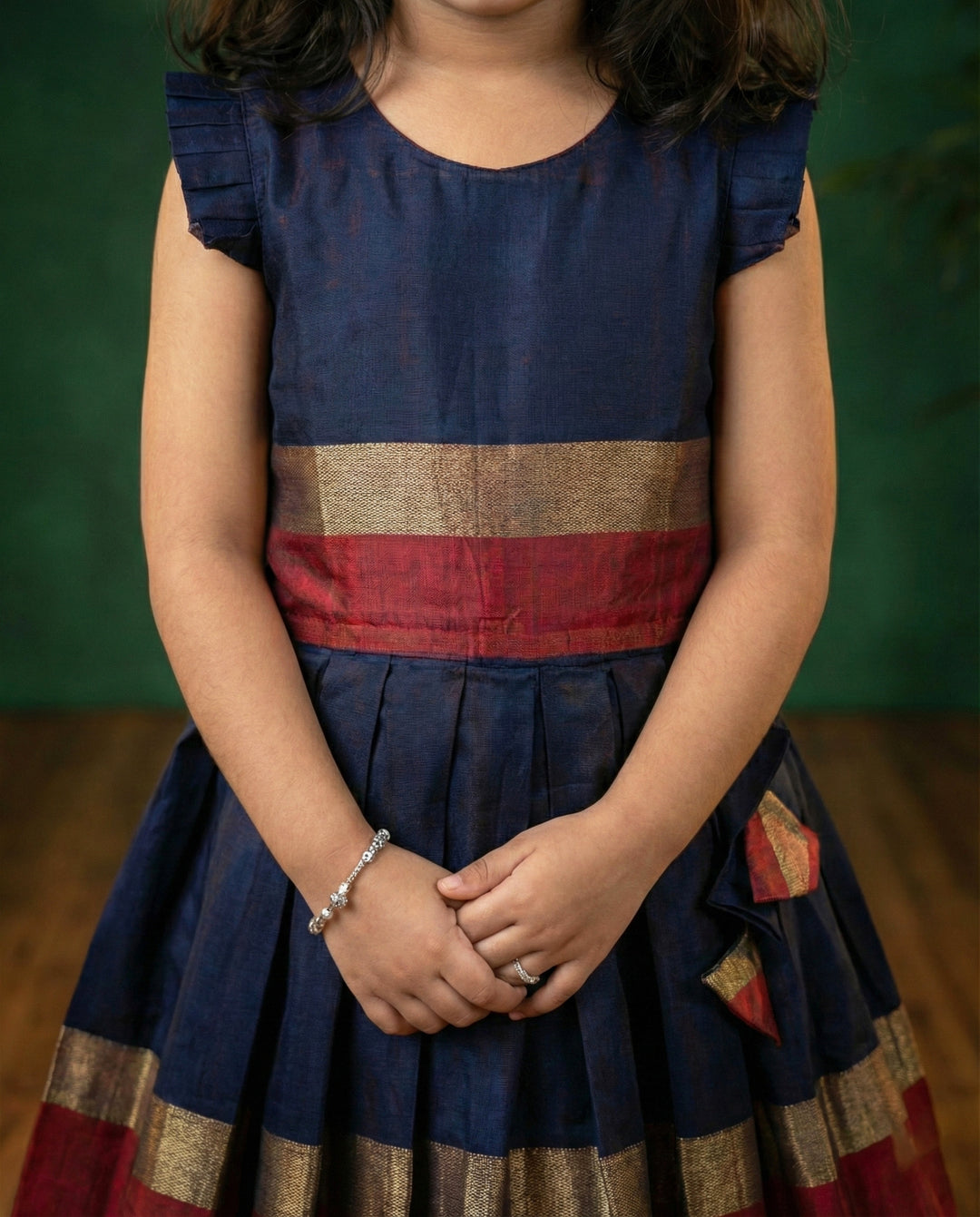 Black banarasi lehenga choli front view – Stanwells Kids