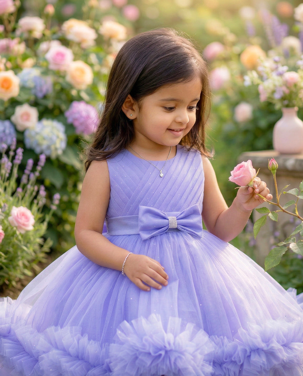 Lavender glitter baby girls party frock - perfect birthday dress