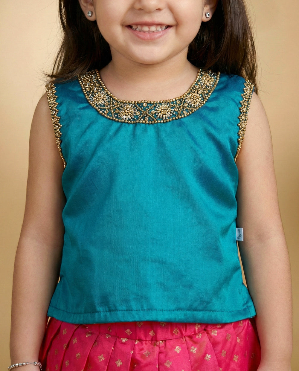 Magenta Peacock Shade Lehenga Choli for Baby Girls – Birthday Dress