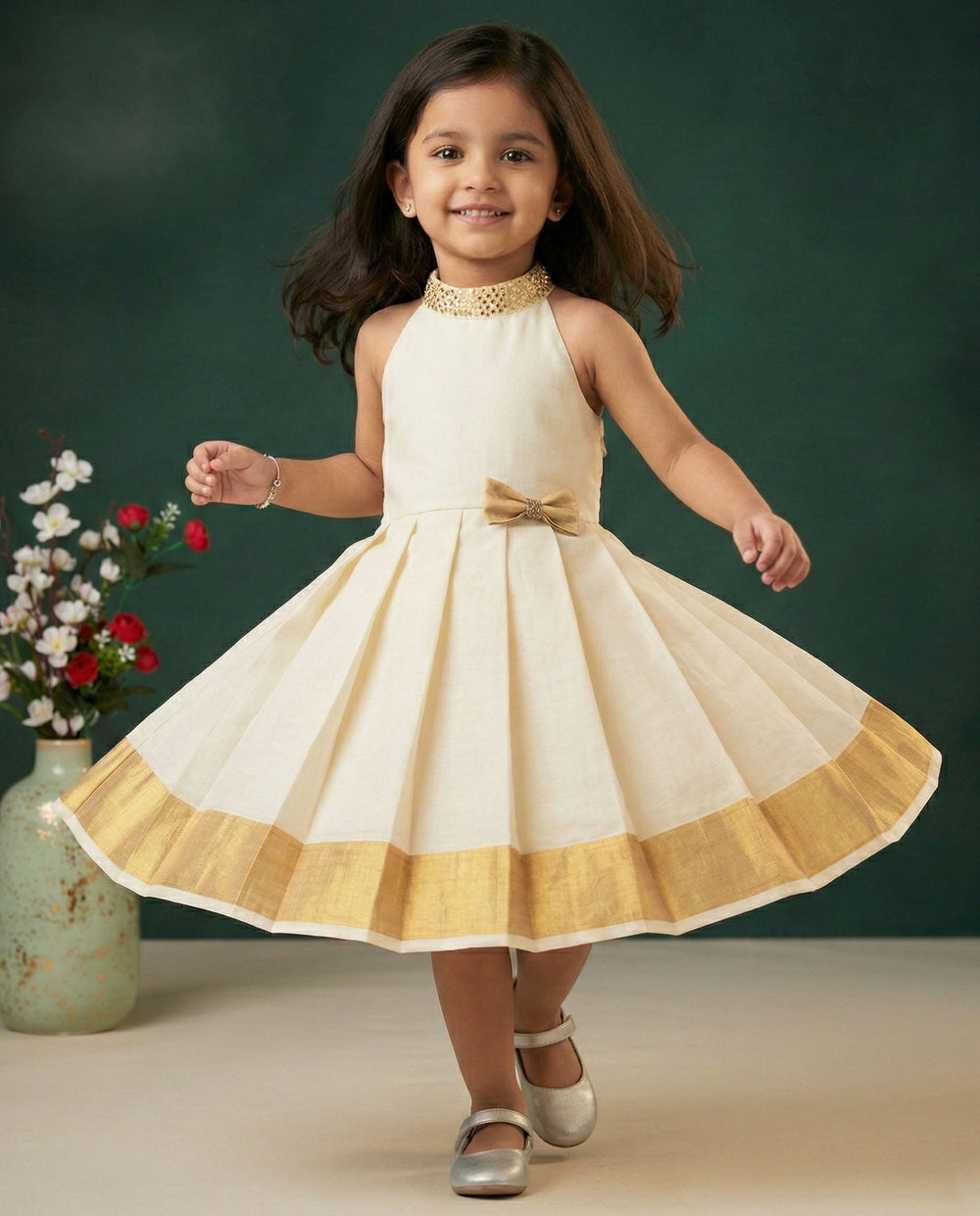 kerala kasavu frock | stanwells kids | traditional frock | nakshatra kids | onam 2024 | ethnic frock for kids | baby girl dresses 