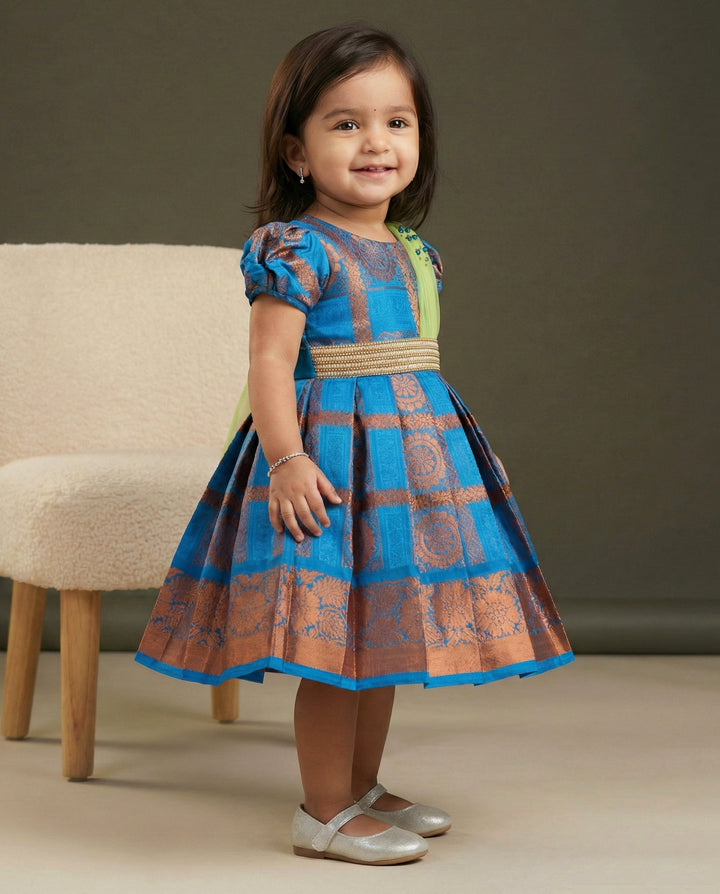 kids frock online | blue frock | birthday dresses | 1 year birthday | partywear frocks online | trending kids dresses | handwork frocks | customised kids designs | saree froks | designer frocks | kids dresses india | kids clothing online delivery | stanwells kids | frock front picture