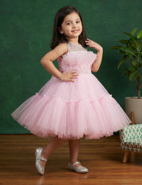 Baby Pink Premium Birthday Frock for Baby Girl – Stanwells Kids