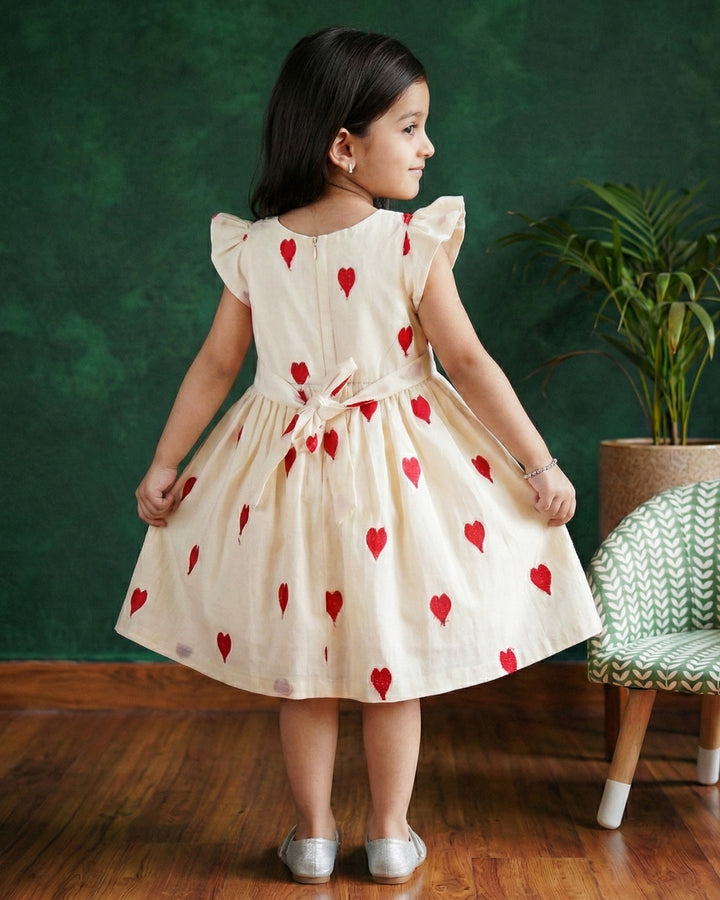 baby girls off white birthday dress

cotton birthday dress for baby girls

heart embroidery baby girl partywear dress

baby girls birthday party dress India

off white baby girl frock for birthday