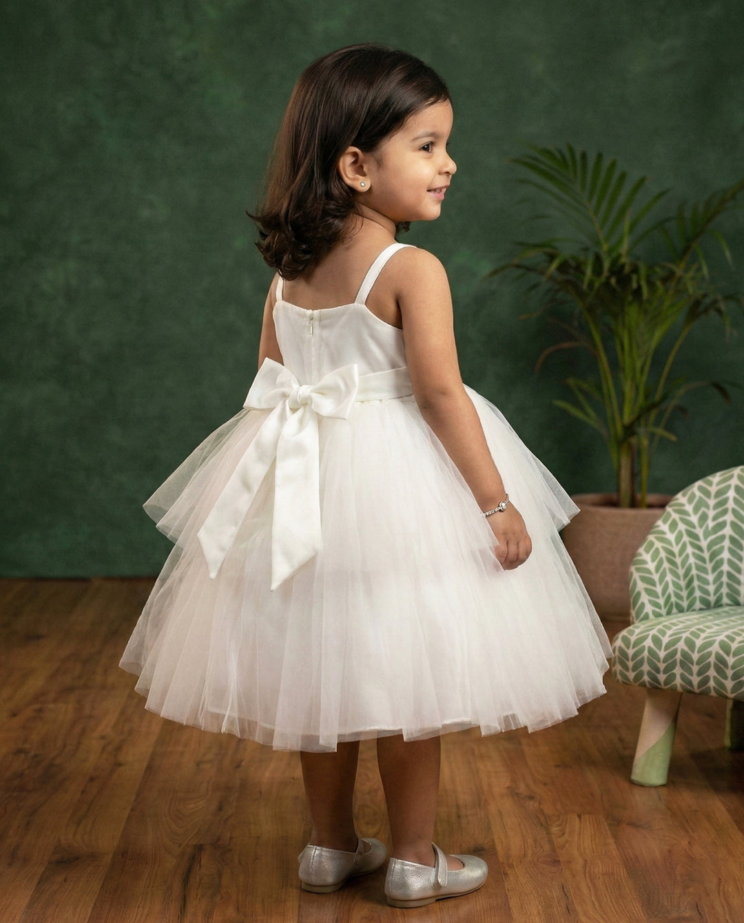 off white birthday dress for baby girls, hand embroidered frock, elegant partywear baby dress, baby girls off white frock, stanwells kids birthday collection