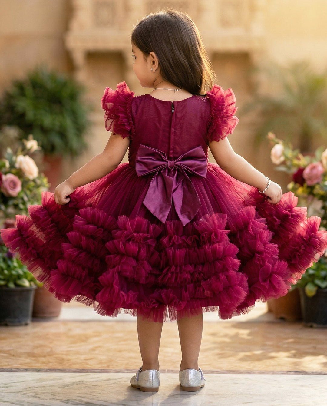 grapevine frocks | kids dresses| stanwells kids | birthday dresses kids | purple dresses handwork frocks | collar frocks