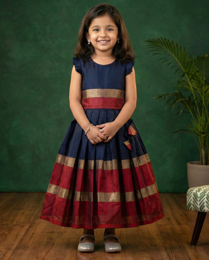 Black banarasi cotton lehenga choli back view – Stanwells Kids