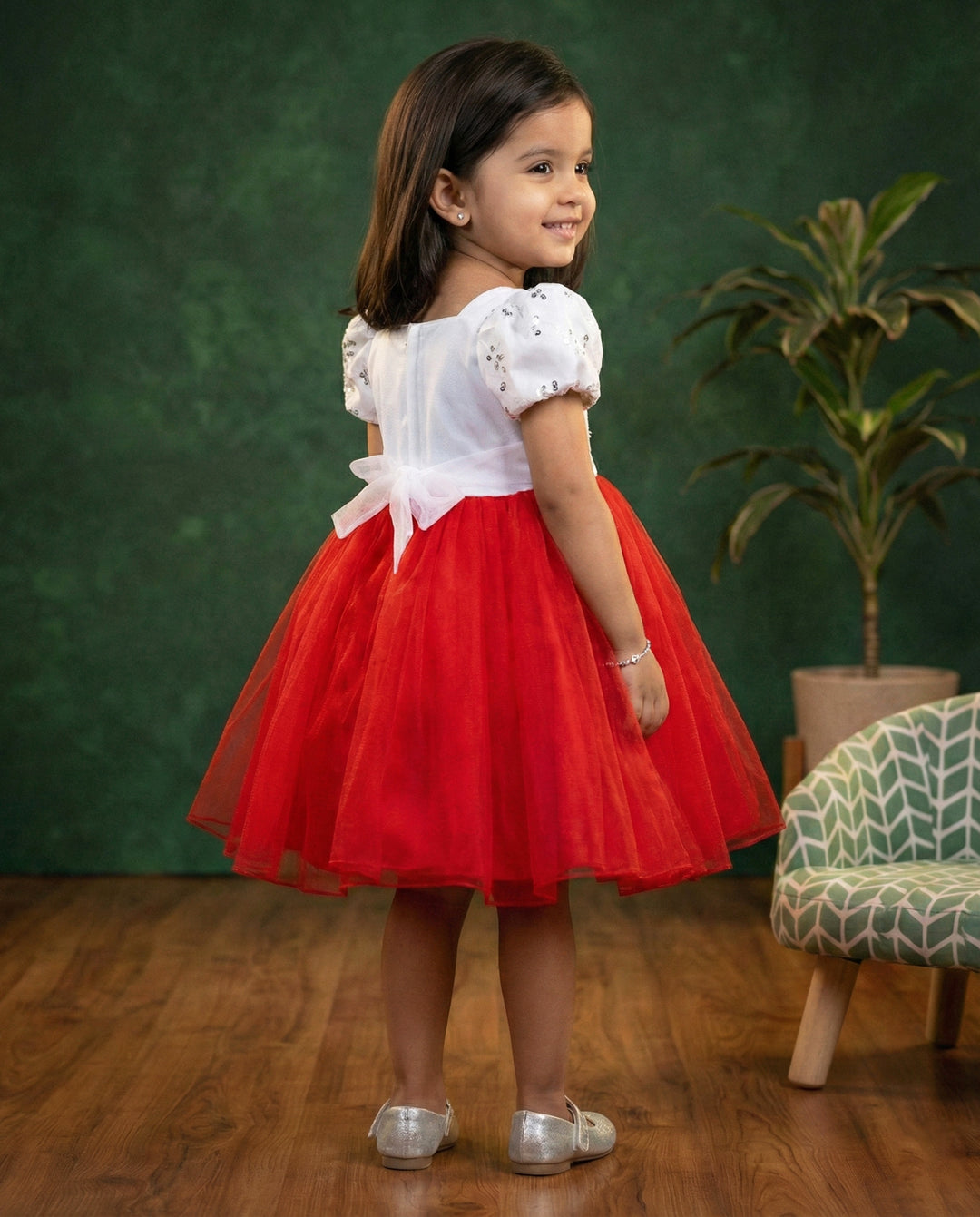 Red & White Christmas Birthday Dress for Baby Girls | Stanwells Kids Red & White Christmas Birthday Dress for Baby Girls | Stanwells Kids