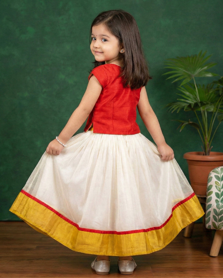 Kerala lehenga choli birthday dress for baby girl

cream maroon traditional kids lehenga

baby girls Kerala festive outfit

toddler ethnic lehenga choli

Stanwells Kids Kerala lehenga dress